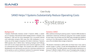 SAND Helps T-Systems Substantially Reduce Operating Costs